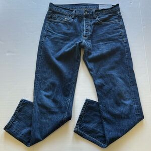 rag & bone Men’s Standard Issue Fit 2 Slim Leg  in Raw Denim Jeans 33